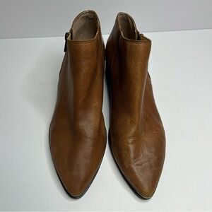 Lucky Brand Brown Leather Side Zip Ankle Boots Size 12